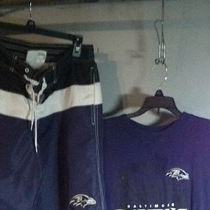 NFL Baltimore Ravens swim trunks/tshirt